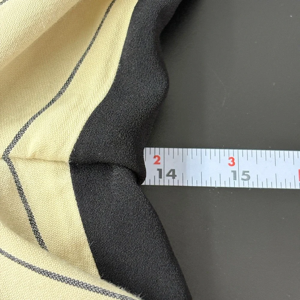 Tory Burch Women Pants Sz 0 Cream Black Rowing Stripe Colorblock Elastic Waist